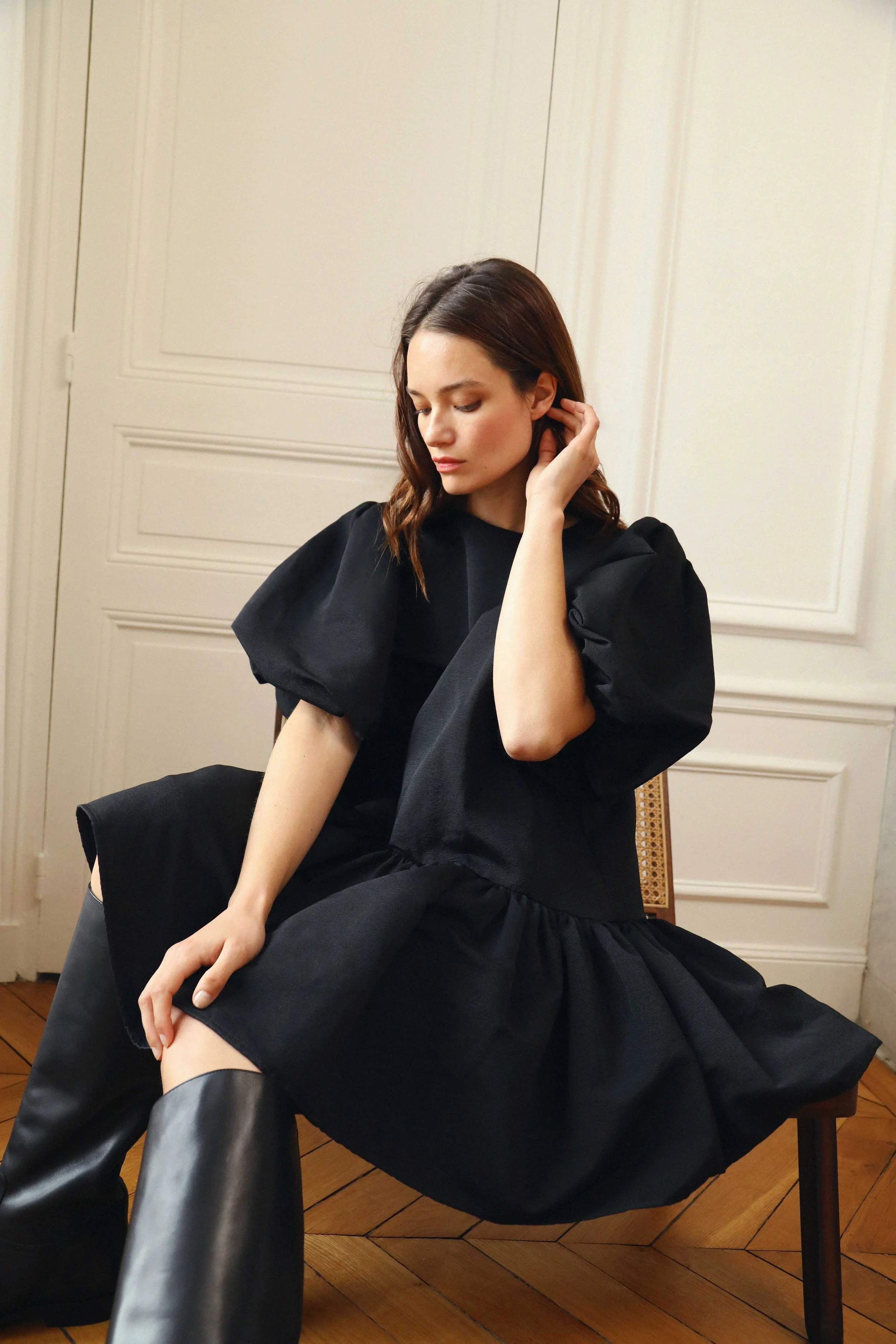 Le Ferdinand The Adorable Babydoll Dress in French Jacquard Rosae Paris